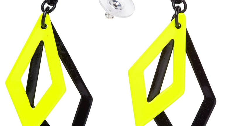 e-carnavalskleding-SYK Zwart met neon gele hippie oorbellen