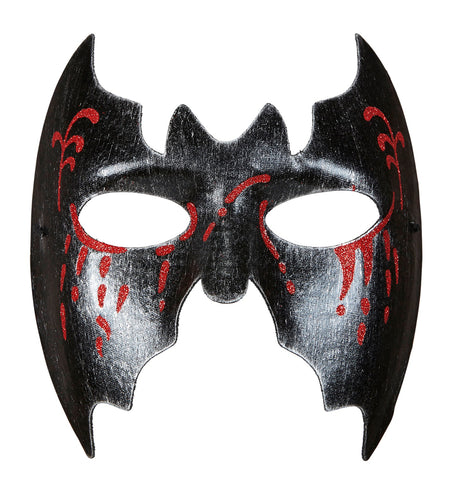 e-carnavalskleding-SYK Zwart metallic vleermuis masker voor vampierpakken