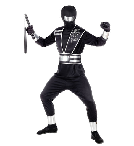 e-carnavalskleding-SYK Zwart ninja pak voor kinderen