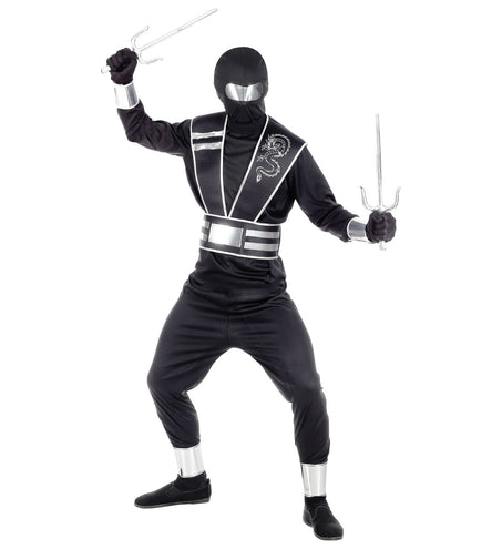 e-carnavalskleding-SYK Zwart ninja pak voor kinderen