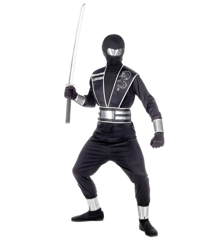 e-carnavalskleding-SYK Zwart ninja pak voor kinderen