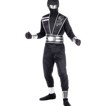 e-carnavalskleding-SYK Zwart ninja pak voor kinderen