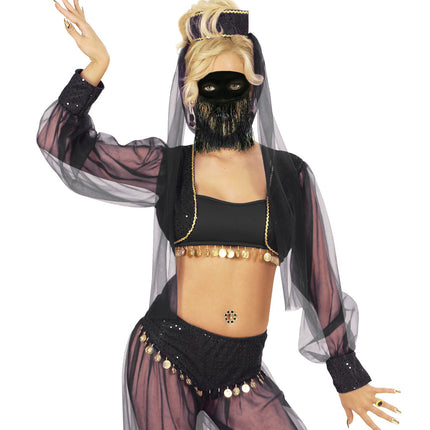e-carnavalskleding-SYK Zwart odalisk oogmasker