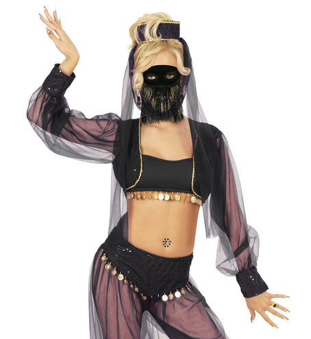 e-carnavalskleding-SYK Zwart odalisk oogmasker