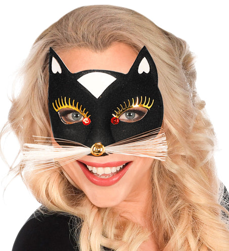 e-carnavalskleding-SYK Zwart oogmasker kat
