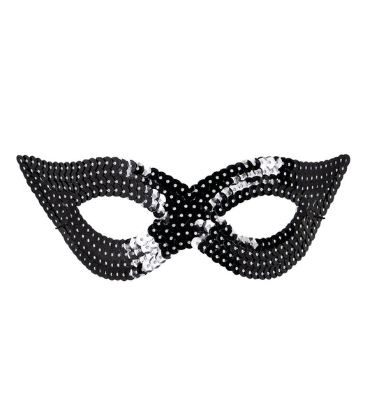 e-carnavalskleding-SYK Zwart oogmasker pailletten