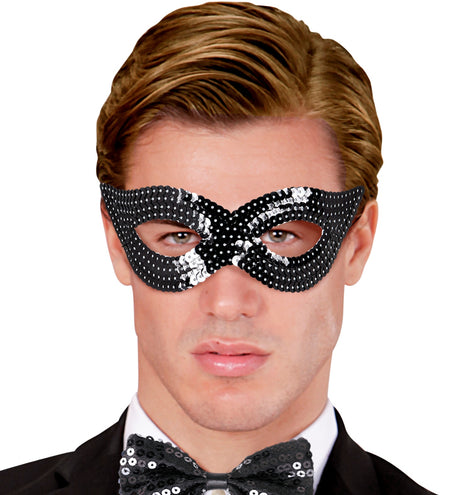e-carnavalskleding-SYK Zwart oogmasker pailletten