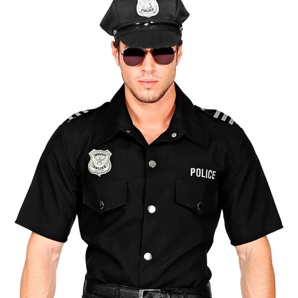 e-carnavalskleding-SYK Zwart politie agent shirt