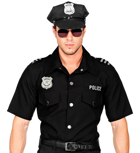 e-carnavalskleding-SYK Zwart politie agent shirt