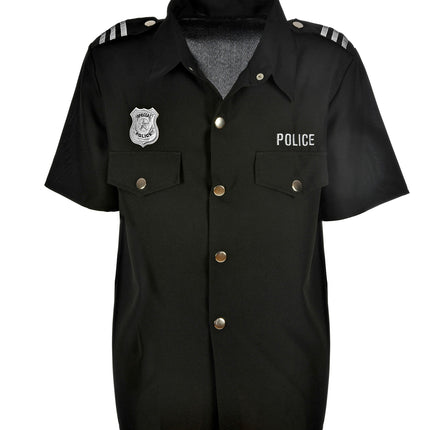 e-carnavalskleding-SYK Zwart politie agent shirt