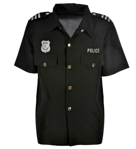 e-carnavalskleding-SYK Zwart politie agent shirt