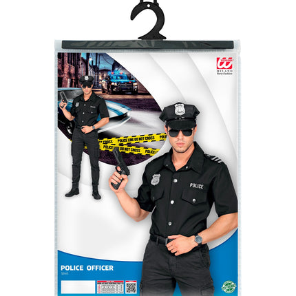 e-carnavalskleding-SYK Zwart politie agent shirt