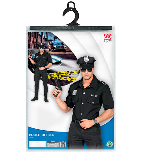 e-carnavalskleding-SYK Zwart politie agent shirt