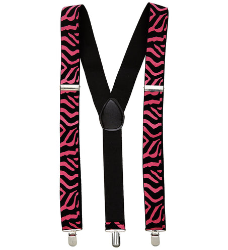 e-carnavalskleding-SYK Zwart-roze bretel zebra motief