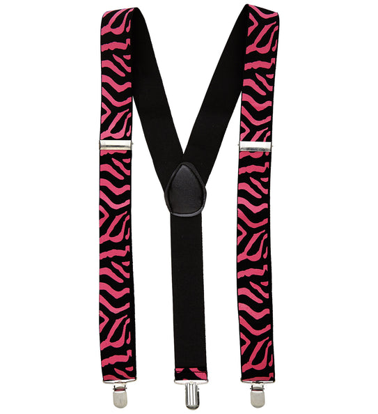 e-carnavalskleding-SYK Zwart-roze bretel zebra motief