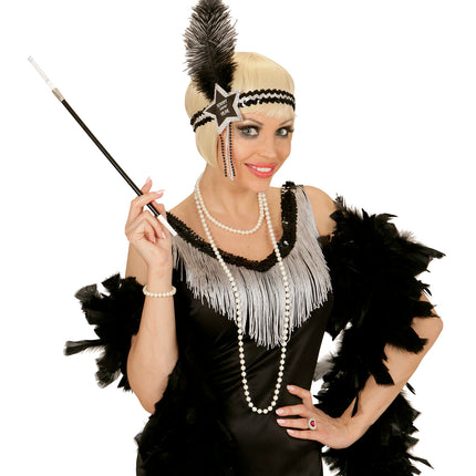 e-carnavalskleding-SYK Zwart zilver Happy New  Year haarbandje