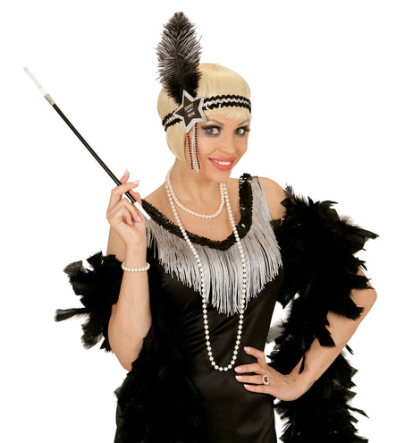 e-carnavalskleding-SYK Zwart zilver Happy New  Year haarbandje
