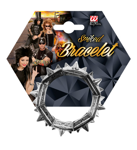 e-carnavalskleding-SYK Zwart zilveren spikes armbandjes
