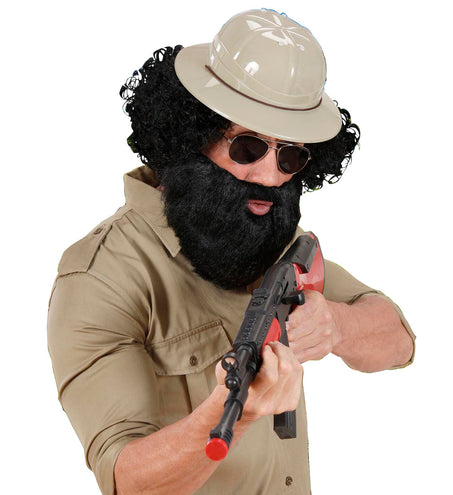 e-carnavalskleding-SYK Zwarte baard jungle safari