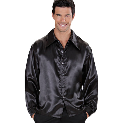e-carnavalskleding-SYK Zwarte blouse disco Bart heren