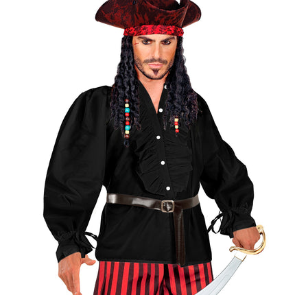 e-carnavalskleding-SYK Zwarte blouse met ruches