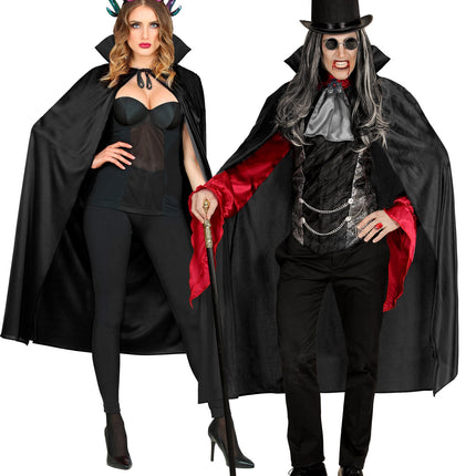 e-carnavalskleding-SYK Zwarte cape 130cm