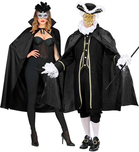 e-carnavalskleding-SYK Zwarte cape 130cm