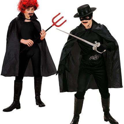 e-carnavalskleding-SYK Zwarte cape 90 cm kinderen