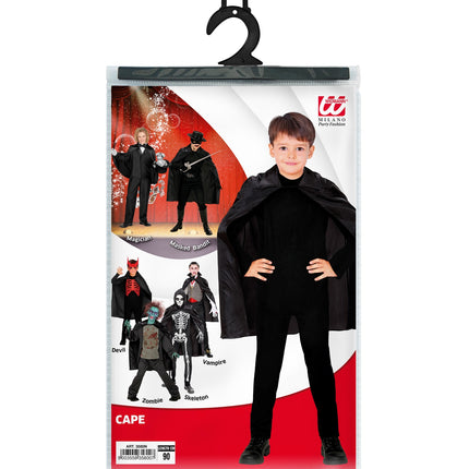 e-carnavalskleding-SYK Zwarte cape 90 cm kinderen
