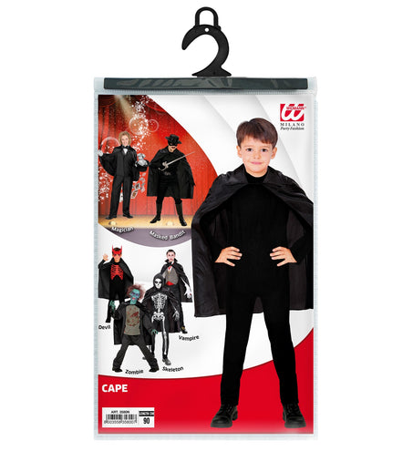 e-carnavalskleding-SYK Zwarte cape 90 cm kinderen