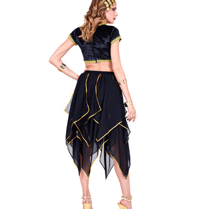 e-carnavalskleding-SYK Zwarte chiffon rok