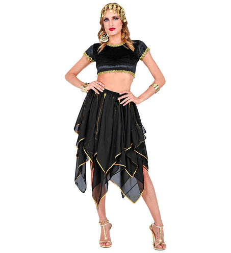 e-carnavalskleding-SYK Zwarte chiffon rok