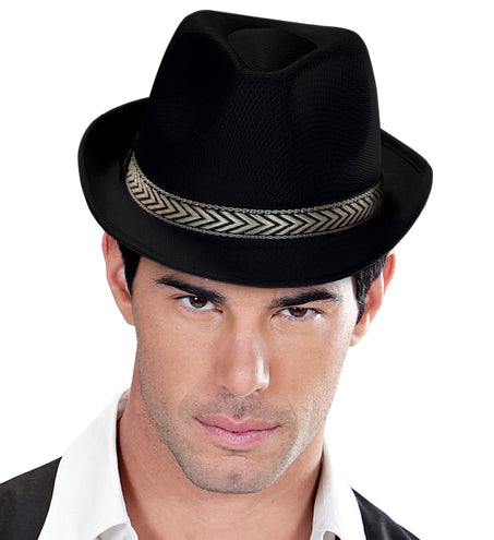 e-carnavalskleding-SYK zwarte fedora panama