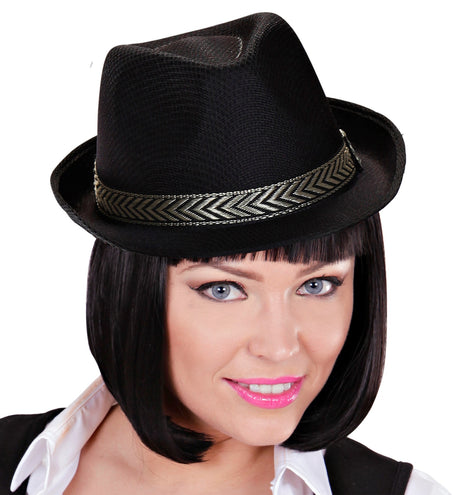e-carnavalskleding-SYK zwarte fedora panama