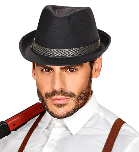 e-carnavalskleding-SYK zwarte fedora panama