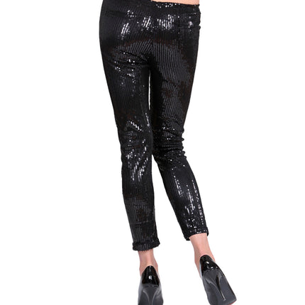 e-carnavalskleding-SYK Zwarte glitter legging met pailletten