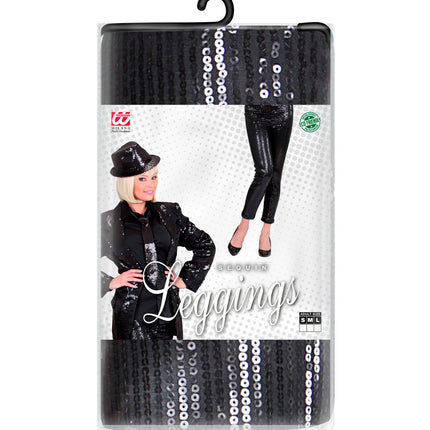 e-carnavalskleding-SYK Zwarte glitter legging met pailletten
