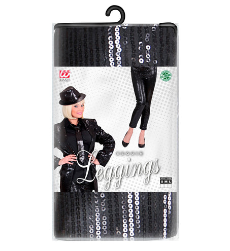 e-carnavalskleding-SYK Zwarte glitter legging met pailletten