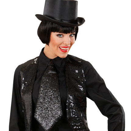 e-carnavalskleding-SYK Zwarte glitter stropdas