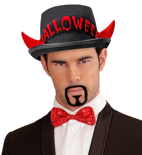 e-carnavalskleding-SYK Zwarte hoge hoed Halloween met duivel hoorntjes