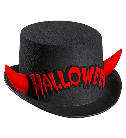 e-carnavalskleding-SYK Zwarte hoge hoed Halloween met duivel hoorntjes