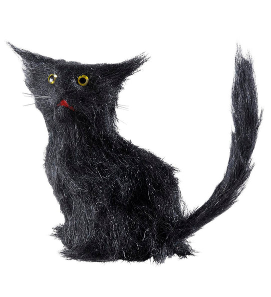 e-carnavalskleding-SYK Zwarte kat 12cm nep voor decoratie