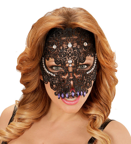e-carnavalskleding-SYK Zwarte maskers met steentjes