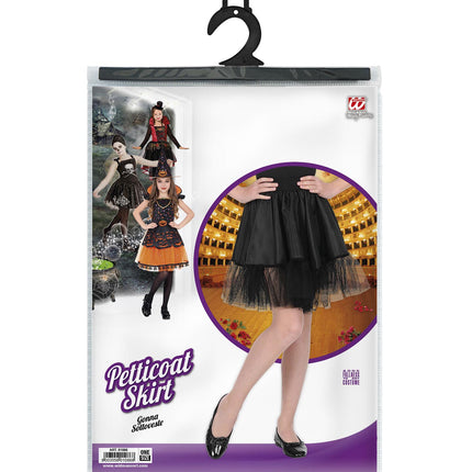 e-carnavalskleding-SYK Zwarte petticoat kind one size