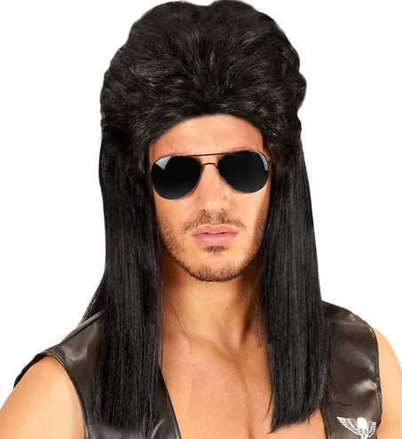 e-carnavalskleding-SYK Zwarte rocker pruiken voor mannen