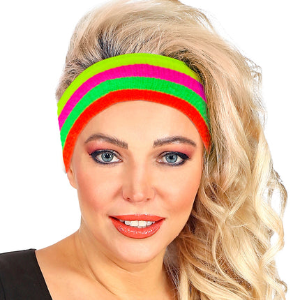e-carnavalskleding-SYK Zweetband neon multikleur