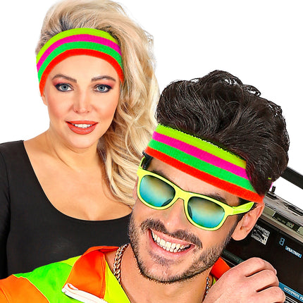 e-carnavalskleding-SYK Zweetband neon multikleur