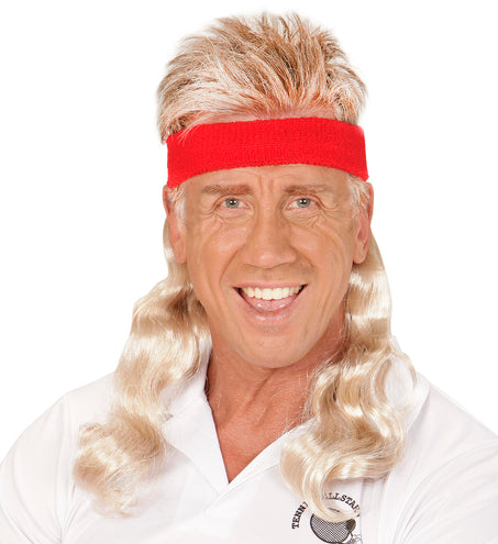e-carnavalskleding-SYK Zweetband rood met blond haar