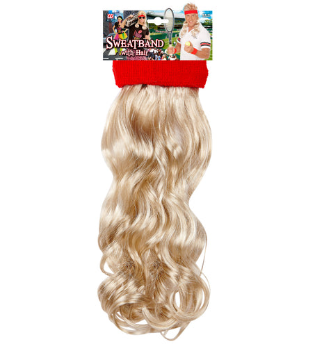 e-carnavalskleding-SYK Zweetband rood met blond haar