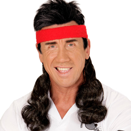 e-carnavalskleding-SYK Zweetband rood met haar